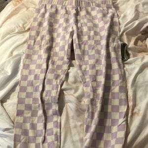 Purple and white checkered pants. Cat and jack L(10/2) kids